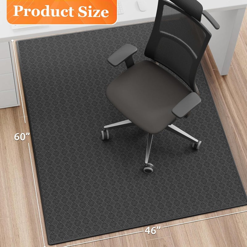 KMAT Office Chair Mat, 46x60in Heavy Duty Hardwood/Tile Floor Protector, Floor Mat Computer Desk Mat for Rolling Chairs, Work, Study, Office, Black - Image 2